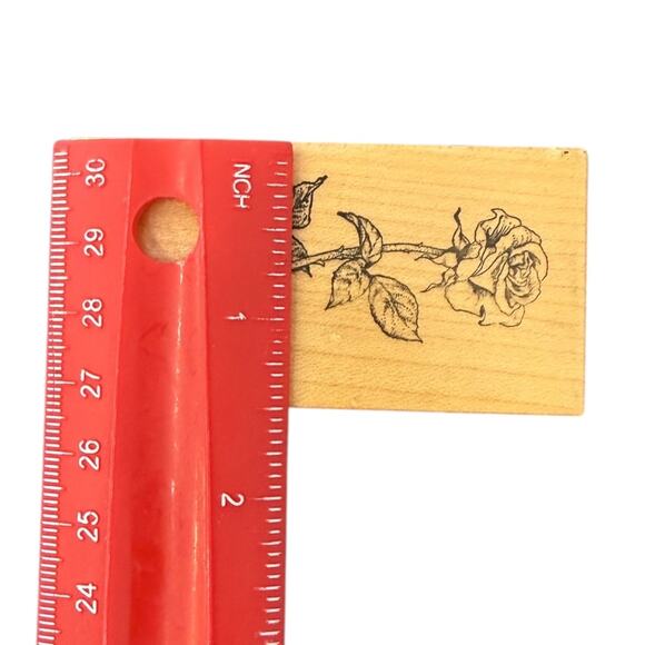 PSX Vintage 1988 Single Rose F-970 Rubber Stamp - Picture 5 of 5